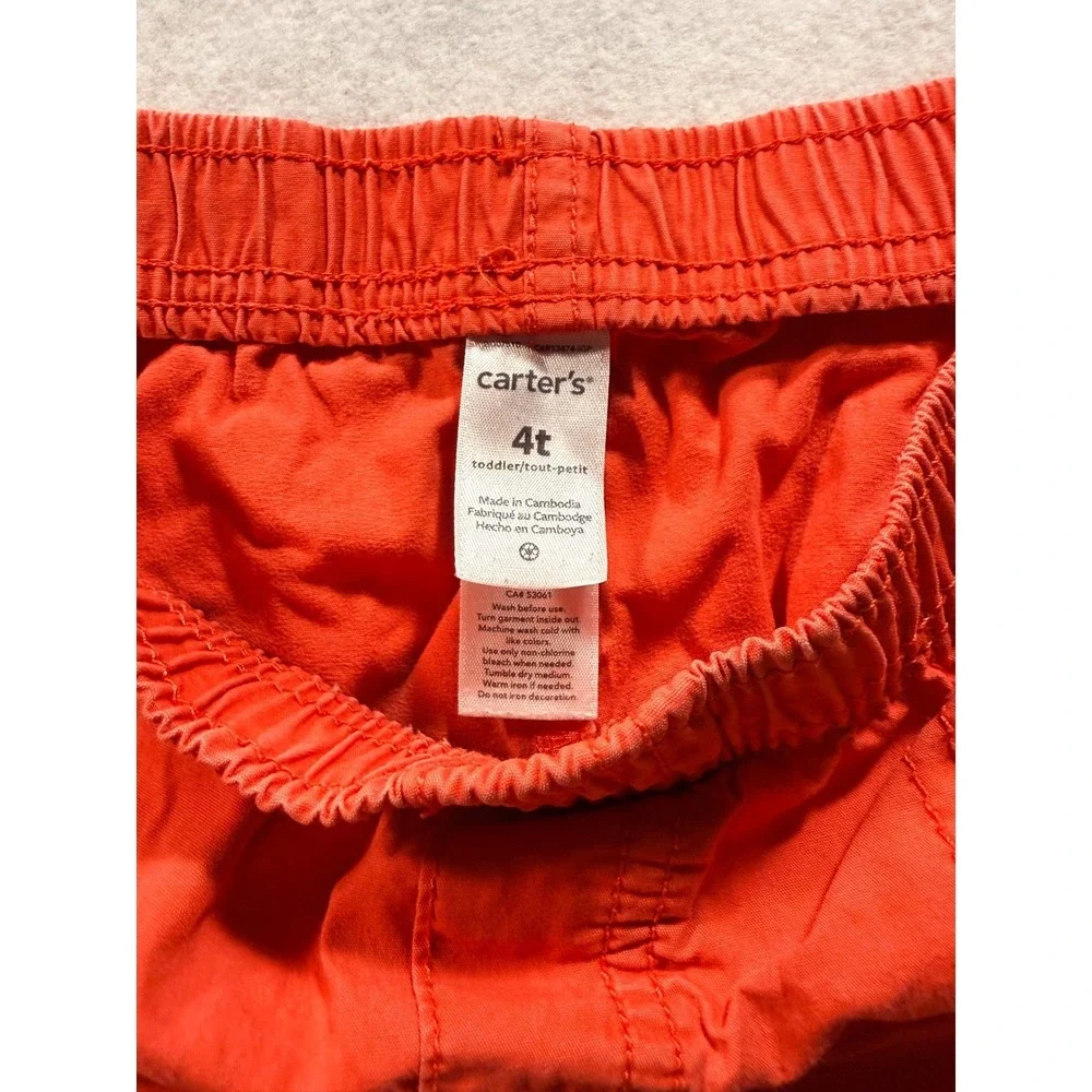 Carters Toddler Boys Orange Pull On Cotton Shorts Size‎ 4T